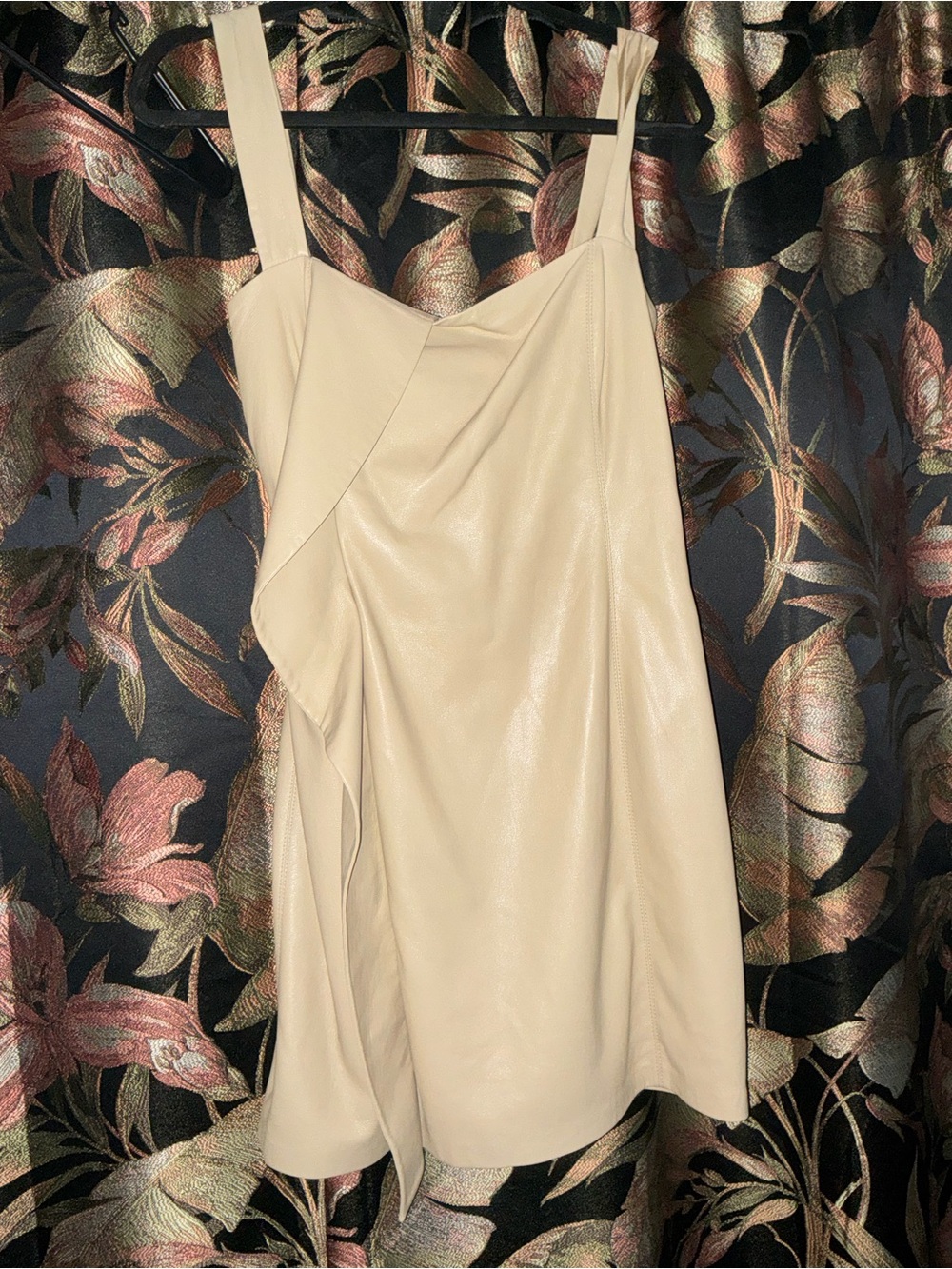 Nanushka Cream Faux Leather Mini Dress